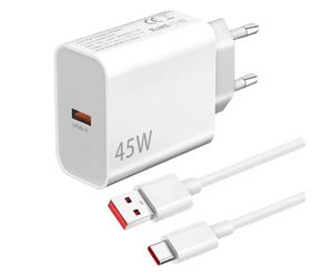 45W para Cargador Xiaomi,Cargador USB y Cable para Redmi Note 15 14 Pro 5G/13 12 11 10 A5 A3,Poco X8 X7 X5 F7 F5 M7 M6 C75 C65,Xiaomi 17 15 13 Lite/14T 13T 12T 15T/12/11T 10T Turbo Carga Rápida,2Pack