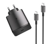 45W USB C Carga Rápida Ultra 2.0, Cargador Compatible con Samsung Galaxy S25 S24 S23 S22 Ultra FE y Tab S10 S9 S8, PD 3.0 PPS Adaptador de Corriente con Cable Tipo C 1.5M, Enchufe de Pare