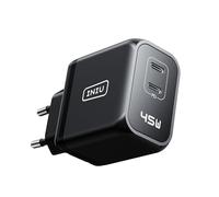 45W USB C Cargador, INIU Cargador Rápido de Pared Compacto, 2 USB-C Puertos PD 3.0 Compatible con Samsung Galaxy S23 Ultra S22+ S21 S8, iPhone 15 14 13 12 11 Pro MAX Mini iPad Macbook Air Steam Deck