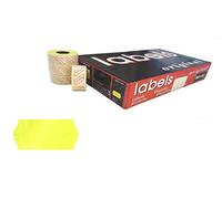 46.800 etiquetas fluorescentes amarillas con bordes ondulados permanentes 26x12 mm para etiquetadora 1 linea - paquete de 36 rollos