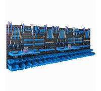 46 cajas apilables de pared con tapa de plástico, 234 x 78 cm, soporte para herramientas, taller, garaje, sistema de almacenamiento