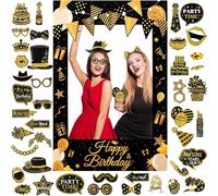 46 Piezas Photocall Feliz Cumpleaños, Accesorios Photocall, Party Photo Booth Foto Prop,Accesorios para Fotos de Carnaval, Bodas, Navidad, Halloween, Fiesta de Decoracion, Accesorio para Fotos