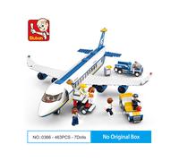 (463 piezas sin caja) Serie Sluban City, avión de pasajeros, jet, avión de carga, autobús, conjuntos