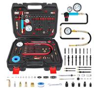 46PCS Comprobador de Compresión y Fugas para Motores de Gasolina y Diésel,Probador de Compresión Automotriz, Medidor de Presión de Fugas de Cilindros para Motores HDi, TDCi y Pumpe Duse