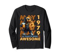 46th Birthday Bear Legends May 1979 46 Years Old For Mens Manga Larga