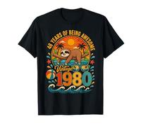 46th Birthday Retro Sloth Tropical Vintage 1980 46 Years Old Camiseta