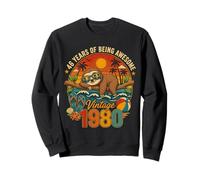 46th Birthday Retro Sloth Tropical Vintage 1980 46 Years Old Sudadera
