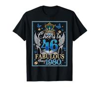 46th Birthday Women Cheers to 46 Years Fabulous Since 1980 Camiseta