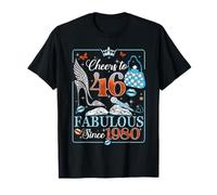 46th Birthday Women Cheers to 46 Years Fabulous Since 1980 Camiseta
