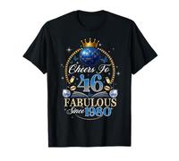 46th Birthday Women Cheers to 46 Years Fabulous Since 1980 Camiseta