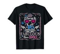 46th Birthday Women Cheers to 46 Years Fabulous Since 1980 Camiseta
