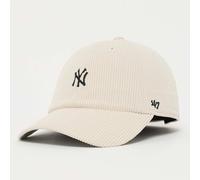 47 Brand Gorra de Pana Clean Up YankeesBrand Mujer/Hombre - Curved Brim Cap Beisbol MLB Hebilla Metal, con Visera Verano/Invierno Primavera Verano Otoño Invierno - Talla única Beige