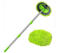 47.5" Cepillo Lavar Coche con Mango Brocha Kit Limpieza Autocaravana Automoviles Vehículos Camiones Camper 2 en 1 Chenille Microfibra Car Wash Brush Accesorios Carro No Dañar Pintura Libre Arañazos