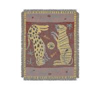 47" 59" Leopard & Tiger Style Woven Throw Blanket- Turkish Throw Blanket Carpet Mat Reversible Cotton Woven Tapestry for Sofa Couch Bed Cover Travel
