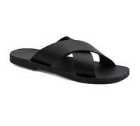 47 Black Emmanuela Greek Leather Cross Strap Sandals for Men,Sandalias de hombre hechas a mano de alta calidad,Zapatos de verano X Strappy para hombre