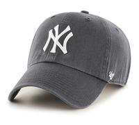47 Brand MLB Charcoal Team Color Logo primario Limpieza de la correa de bisbol ajustable Dad Hat Cap Adulto para adultos All - New York Yankees - Ch