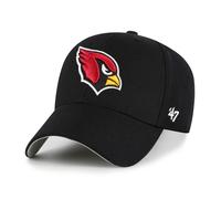 '47 NFL Arizona Cardinals MVP Gorra de béisbol unisex, cierre de velcro ajustable, talla única, logotipo del equipo, color negro, Negro , Talla única