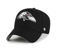 '47 NFL Baltimore Ravens MVP Gorra de béisbol unisex, cierre de velcro ajustable, talla única, logotipo del equipo, color negro, Negro , Talla única