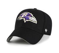 '47 NFL Baltimore Ravens MVP Gorra de béisbol unisex, cierre de velcro ajustable, talla única, logotipo del equipo, color negro, Negro , Talla única