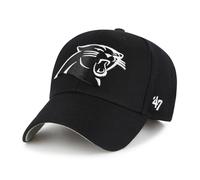 '47 NFL Carolina Panthers MVP Gorra de béisbol unisex, cierre de velcro ajustable, talla única, logotipo del equipo, color negro, Negro , Talla única