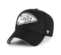 '47 NFL Kansas City Chiefs MVP Gorra de béisbol unisex, cierre de velcro ajustable, talla única, logotipo del equipo, color negro, Negro , Talla única