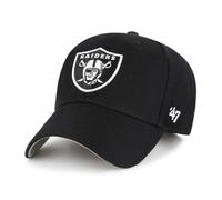 '47 NFL Las Vegas Raiders MVP Gorra de béisbol unisex con cierre de velcro ajustable, talla única, logotipo del equipo, color negro, Negro , Talla única