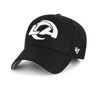 '47 NFL Los Angeles Rams MVP Gorra de béisbol unisex con cierre de velcro ajustable, talla única, logotipo del equipo, color negro, Negro , Talla única