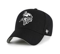 '47 NFL Minnesota Vikings MVP Gorra de béisbol unisex con cierre de velcro ajustable, talla única, logotipo del equipo, color negro, Negro , Talla única