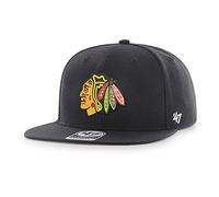 '47 Gorra Brand NHL Chicago Blackhawks Captain Snapback Negro OSFA (Talla única para Todos sexos)
