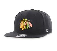 '47 Gorra Brand NHL Chicago Blackhawks Captain Snapback Negro OSFA (Talla única para Todos sexos)