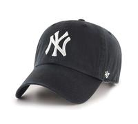 47 MLB New York Yankees Clean Up - Gorra de béisbol unisex, correa y hebilla ajustables, logotipo blanco, color negro