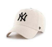 47 Brand Gorra New York Yankees MLB Loop Label Clean Up Natural Beige, Ajustable Talla única