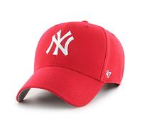 47 New York Yankees MLB MVP Gorra de béisbol unisex, ajustable, logotipo blanco, rojo, rosso, Talla única