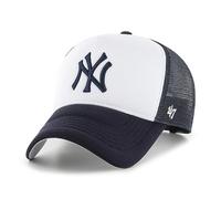 47 New York Yankees White Navy MLB Tri Tone Foam Offside Trucker Cap