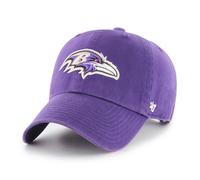 '47 NFL Baltimore Ravens Clean Up Gorra de béisbol unisex, cierre de correa ajustable, talla única, logotipo del equipo, color morado, morado, Talla única