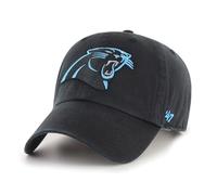 '47 NFL Carolina Panthers Clean Up Gorra de béisbol unisex, cierre de correa ajustable, talla única, logotipo del equipo, color negro, Negro , Talla única