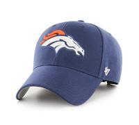 '47 NFL Denver Broncos MVP Gorra de béisbol unisex, cierre de velcro ajustable, talla única, logotipo del equipo, color azul claro, azul marino., Talla única