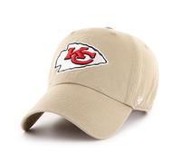 '47 NFL Kansas City Chiefs Clean Up Gorra de béisbol unisex, cierre de correa ajustable, talla única, logotipo del equipo, color caqui, caqui, Talla única