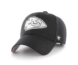 '47 NFL Kansas City Chiefs MVP Gorra de béisbol unisex, cierre de velcro ajustable, talla única, logotipo del equipo, color negro, Negro , Talla única