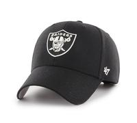 '47 NFL Las Vegas Raiders MVP Gorra de béisbol unisex con cierre de velcro ajustable, talla única, logotipo del equipo, color negro, Negro , Talla única