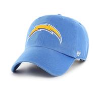 '47 NFL Los Angeles Chargers Clean Up Gorra de béisbol unisex, cierre de correa ajustable, talla única, logotipo del equipo, color azul Raz, Blue Raz, Talla única