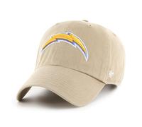 '47 NFL Los Angeles Chargers Clean Up Gorra de béisbol unisex con cierre de correa ajustable, talla única, logotipo del equipo, color caqui, caqui, Talla única
