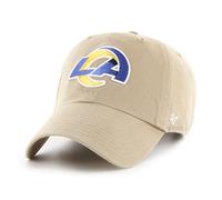 '47 NFL Los Angeles Rams Clean Up Gorra de béisbol unisex, cierre de correa ajustable, talla única, logotipo del equipo, color caqui, caqui, Talla única