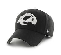 '47 NFL Los Angeles Rams MVP Gorra de béisbol unisex con cierre de velcro ajustable, talla única, logotipo del equipo, color negro, Negro , Talla única