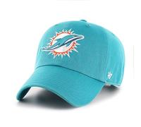 '47 NFL Miami Dolphins Clean Up Gorra de béisbol unisex, cierre de correa ajustable, talla única, logotipo del equipo, color turquesa Neptuno, Neptune., Talla única