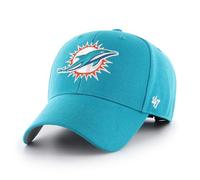 '47 NFL Miami Dolphins MVP Gorra de béisbol unisex, cierre de velcro ajustable, talla única, logotipo del equipo, color turquesa, Neptune., Talla única