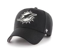 '47 NFL Miami Dolphins MVP Gorra de béisbol unisex con cierre de velcro ajustable, talla única, logotipo del equipo, color negro, Negro , Talla única