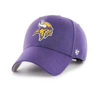 '47 NFL Minnesota Vikings MVP Gorra de béisbol unisex con cierre de velcro ajustable, talla única, logotipo del equipo, color morado, morado, Talla única