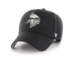 '47 NFL Minnesota Vikings MVP Gorra de béisbol unisex con cierre de velcro ajustable, talla única, logotipo del equipo, color negro, Negro , Talla única
