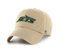 '47 NFL New York Jets Clean Up Gorra de béisbol unisex con cierre de correa ajustable, talla única, logotipo del equipo, color caqui, caqui, Talla única